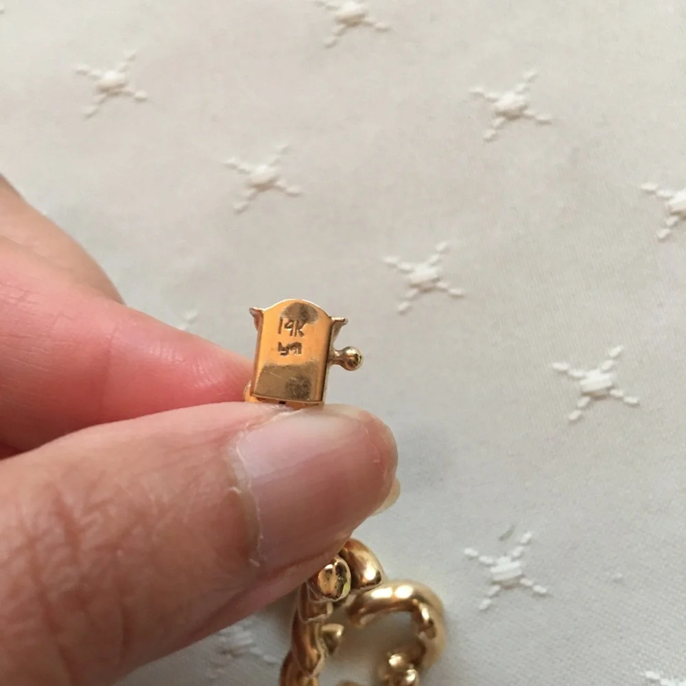 Vintage 14k Gold Twisted Link Bracelet